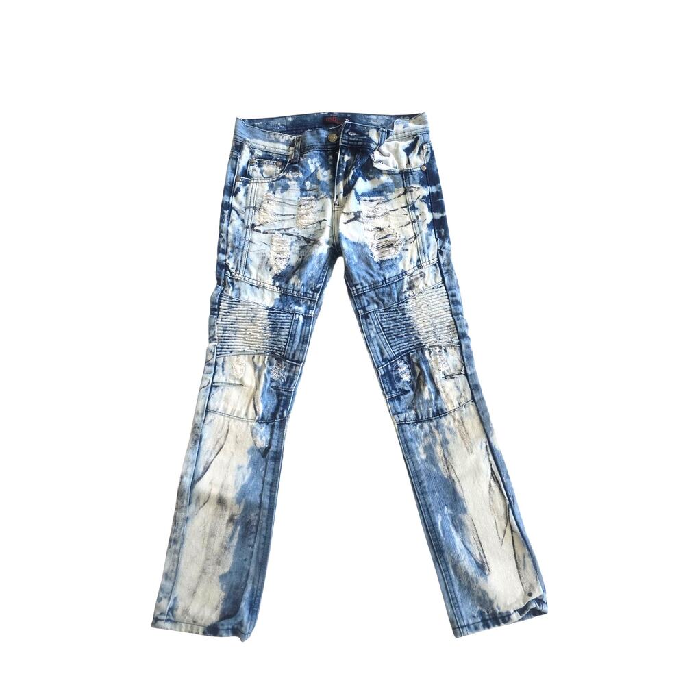 1738 Dynasty Boys Acid Washed Distressed Jeans Size 12